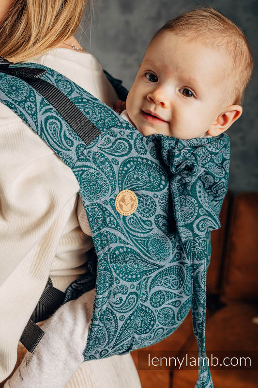 Lenny Buckle Onbuhimo baby carrier, standard size, jacquard weave (100% cotton) - PAISLEY - HABITAT #babywearing