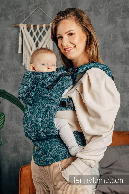 LennyGo Mochila ergonómica, talla bebé, jacquard 100% algodón - PAISLEY - HABITAT #babywearing