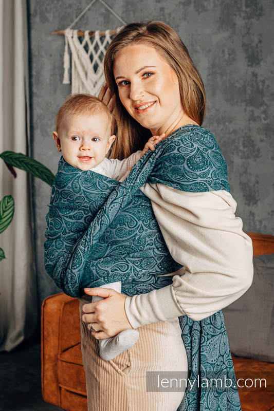 Żakardowa chusta do noszenia dzieci, bawełna - PAISLEY - HABITAT - rozmiar S #babywearing