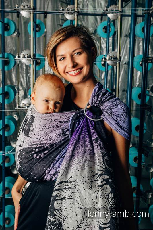 Żakardowa chusta kółkowa do noszenia dzieci, (100% bawełna), ramię bez zakładek - WEAVING CHALLENGE - LIFELONG - standard 1.8m #babywearing