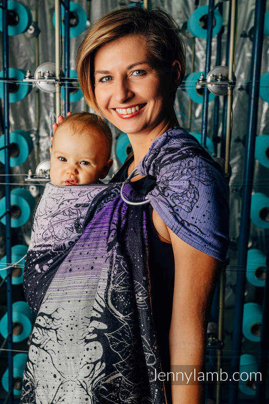 Żakardowa chusta kółkowa do noszenia dzieci, (100% bawełna), ramię bez zakładek - WEAVING CHALLENGE - LIFELONG - standard 1.8m #babywearing