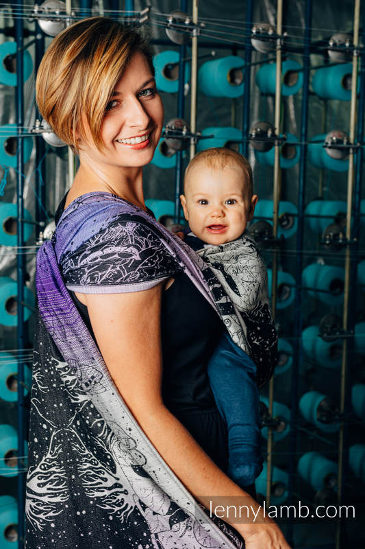 Żakardowa chusta kółkowa do noszenia dzieci, (100% bawełna), ramię bez zakładek - WEAVING CHALLENGE - LIFELONG - standard 1.8m #babywearing