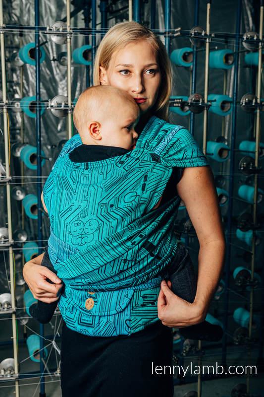 Porte-bébé LennyHybrid Half Buclke, taille standard, jacquard, 100% coton - WEAVING CHALLENGE  - MOTHERBOARD #babywearing