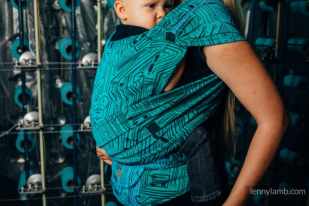 Porte-bébé LennyHybrid Half Buclke, taille standard, jacquard, 100% coton - WEAVING CHALLENGE  - MOTHERBOARD #babywearing