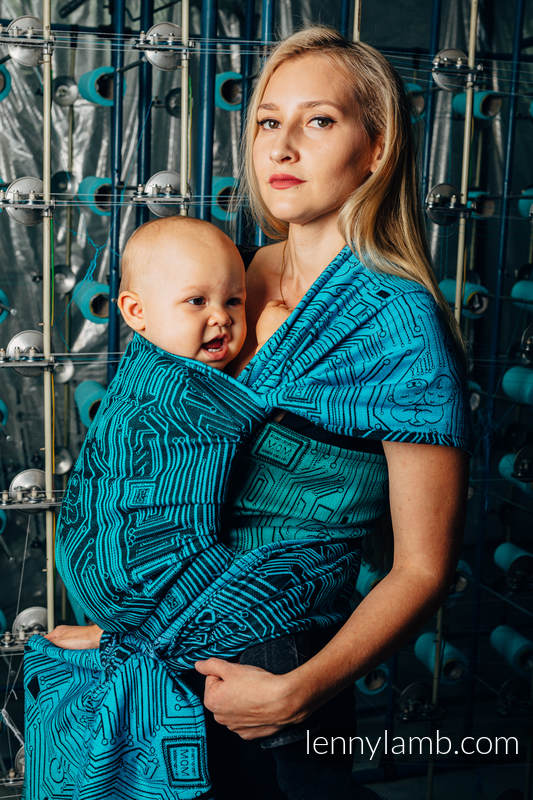 Fular, tejido jacquard (100% algodón) - WEAVING CHALLENGE - MOTHERBOARD - talla XS #babywearing