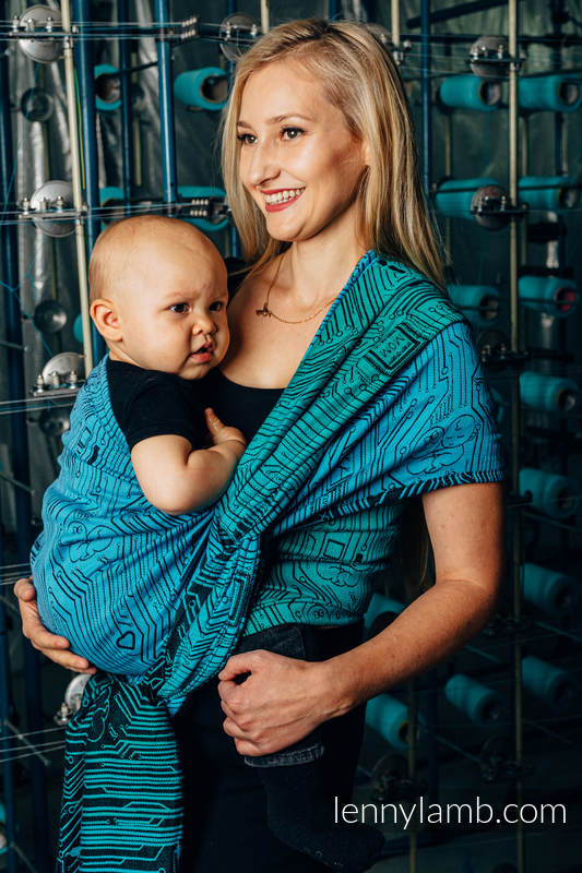 Baby Wrap, Jacquard Weave (100% cotton) - WEAVING CHALLENGE - MOTHERBOARD - size M #babywearing