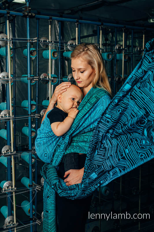 Écharpe, jacquard (100% coton) - WEAVING CHALLENGE - MOTHERBOARD - taille S #babywearing