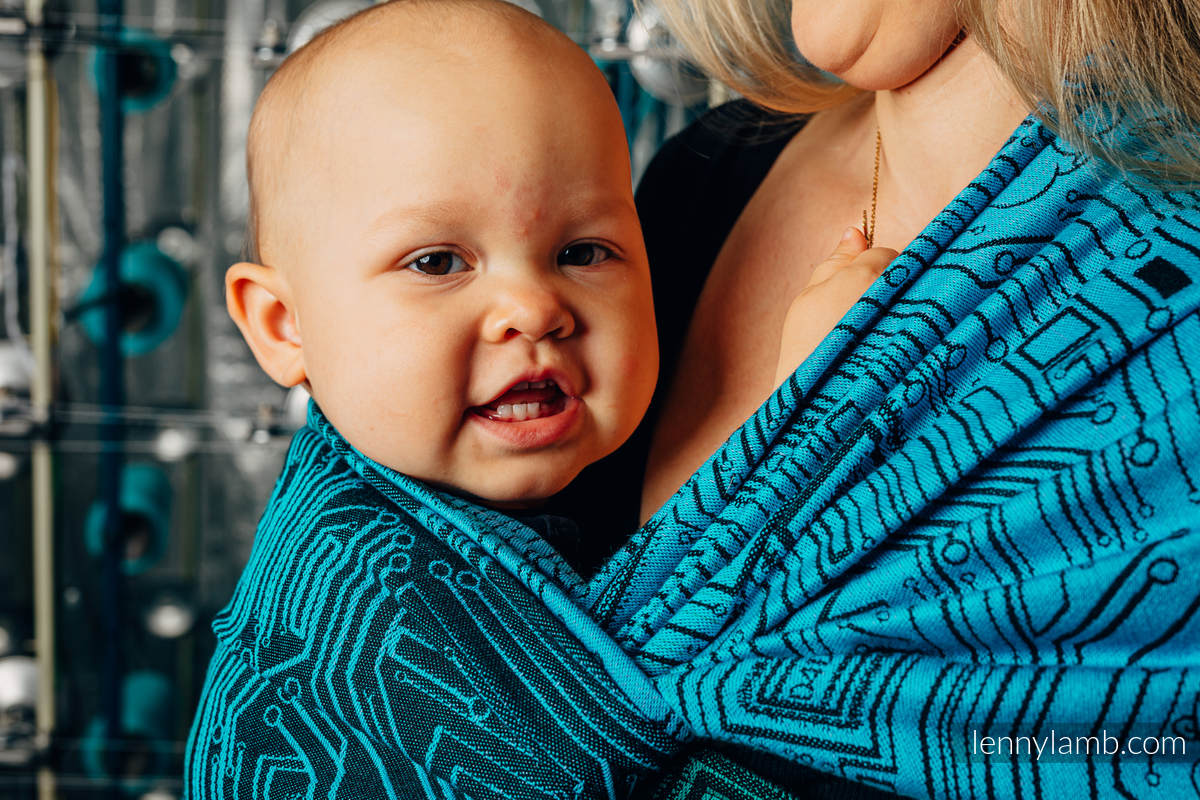 Żakardowa chusta do noszenia dzieci, bawełna - WEAVING CHALLENGE - MOTHERBOARD - rozmiar XL #babywearing