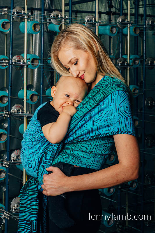 Baby Wrap, Jacquard Weave (100% cotton) - WEAVING CHALLENGE - MOTHERBOARD - size L #babywearing