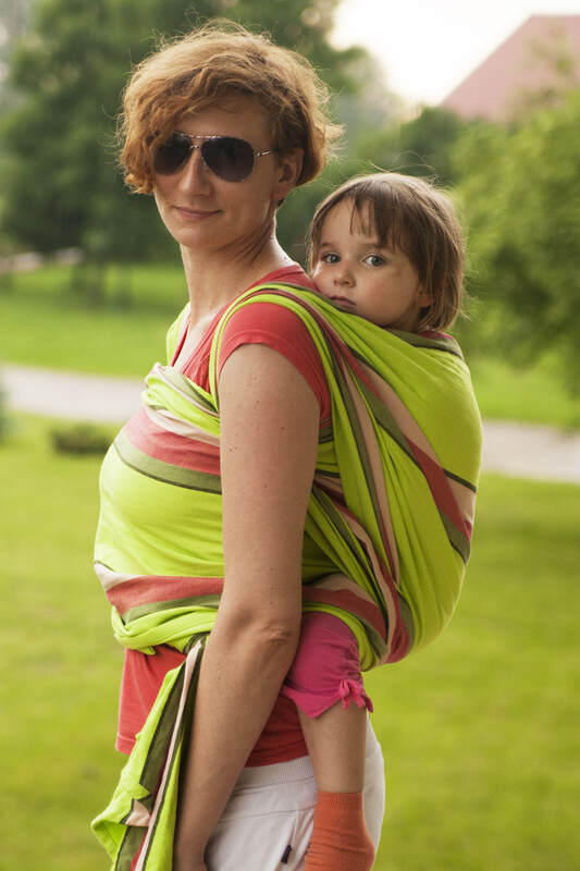 Baby Sling, Broken Twill Weave - Lime & Pistachio - size S #babywearing