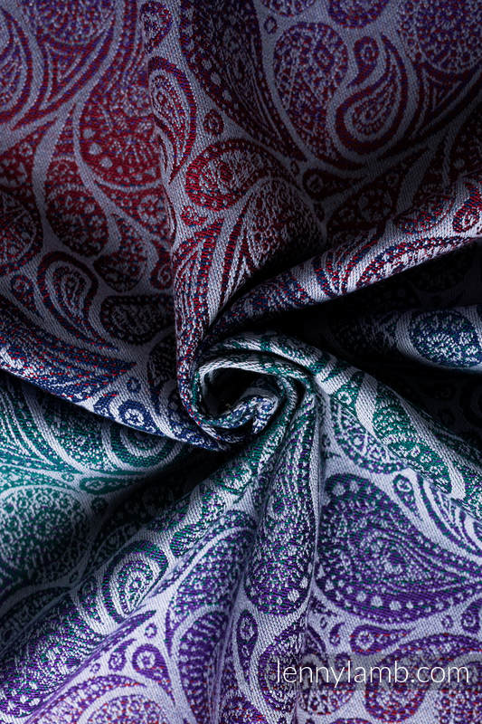Fular, tejido jacquard (100% algodón) - PAISLEY - KINGDOM - talla XS #babywearing