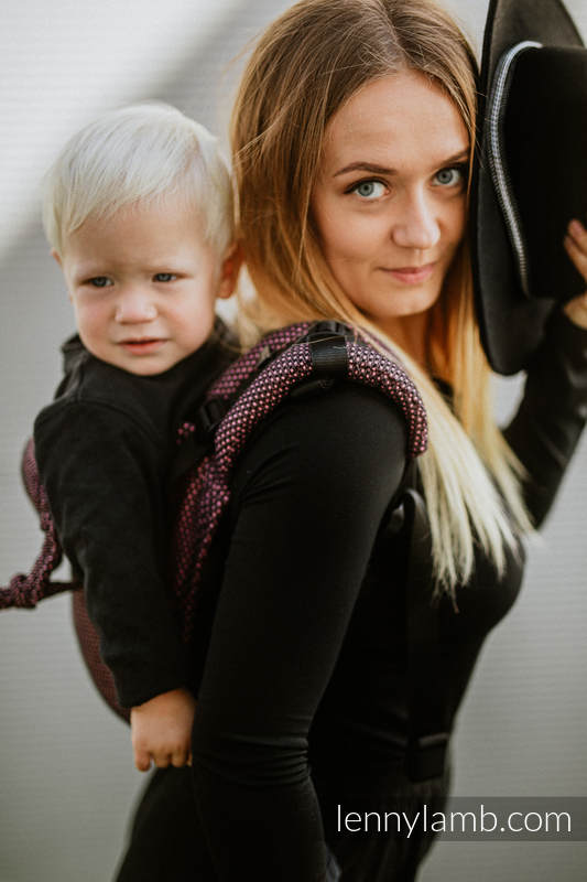 Onbuhimo de Lenny, taille standard, tissage pearl (60% Coton, 28% Lin, 12% Soie tussah) - LITTLE PEARL - VARIETE #babywearing