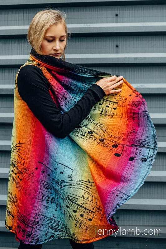 Long Cardigan - Plus Size - Symphony Rainbow Dark #babywearing