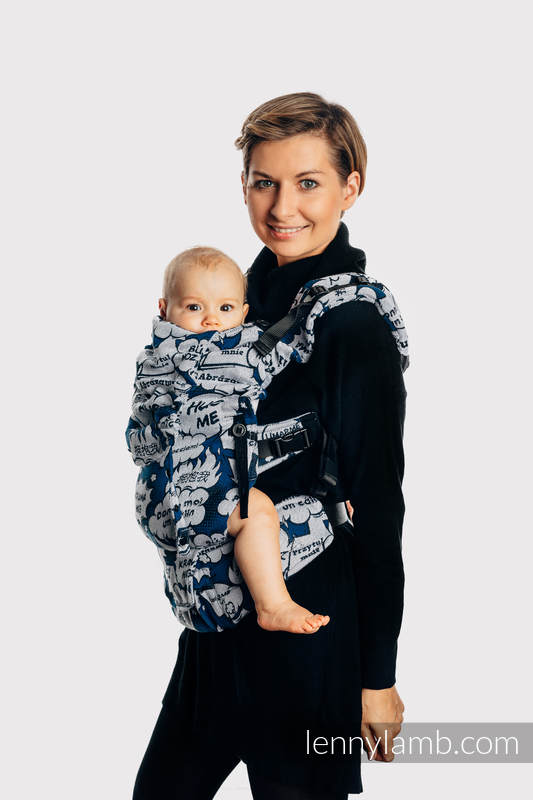 LennyUpGrade Carrier, Standard Size, jacquard weave 100% cotton - HUG ME BLUE #babywearing