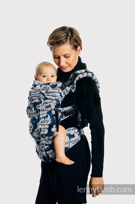 Porte-bébé LennyUpGrade, taille standard, jacquard, 100% coton - HUG ME - BLUE #babywearing
