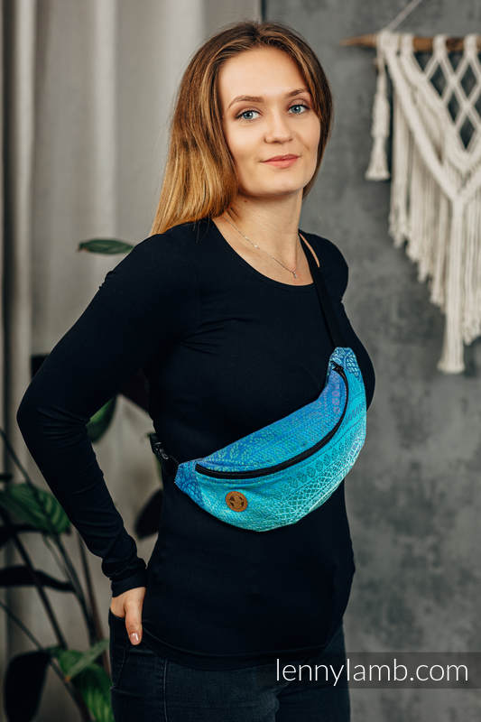Waist Bag made of woven fabric, (100% cotton) - PEACOCK’S TAIL - FANTASY #babywearing