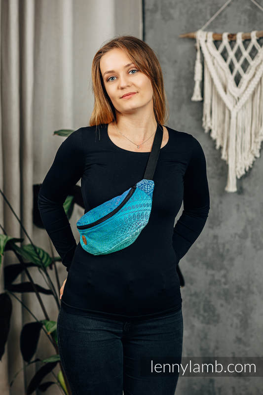 Waist Bag made of woven fabric, (100% cotton) - PEACOCK’S TAIL - FANTASY #babywearing