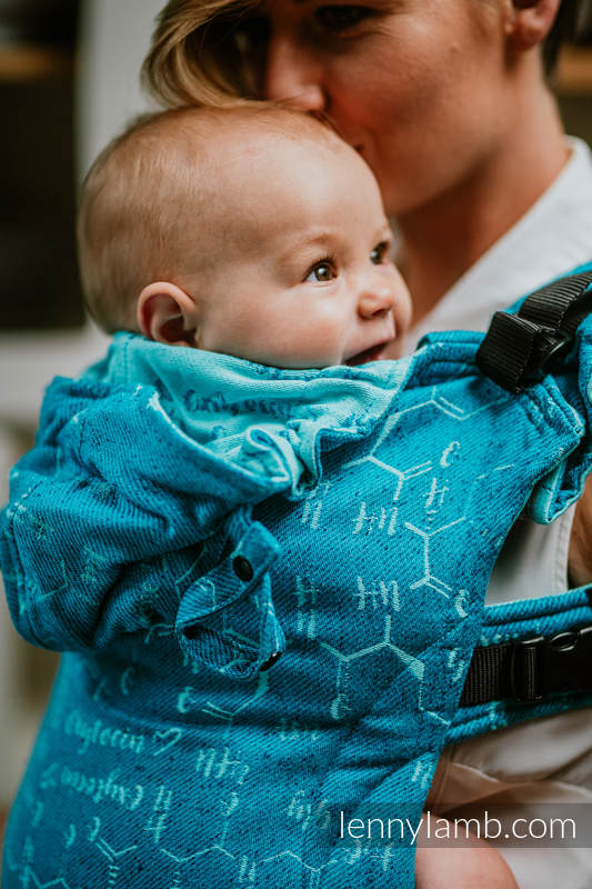 Nosidełko Ergonomiczne LennyGo z tkaniny żakardowej (72% bawełna, 28% jedwab), rozmiar Toddler - HORMONY MIŁOŚCI - LOVE OCEAN #babywearing