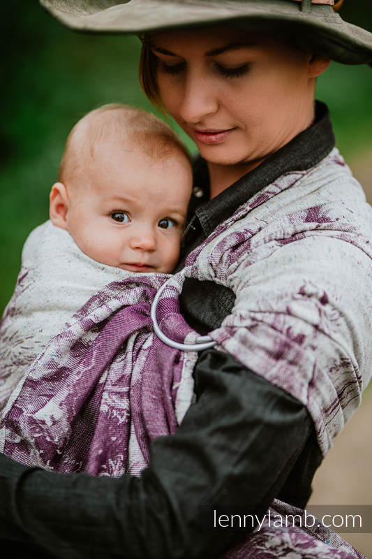 Żakardowa chusta kółkowa do noszenia dzieci, 78% Bawełna 22% Jedwab - GALOP - WYŚCIG - long 2.1m #babywearing