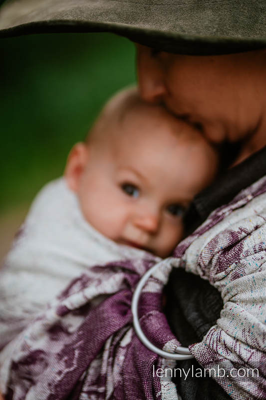 Żakardowa chusta kółkowa do noszenia dzieci, 78% Bawełna 22% Jedwab, ramię bez zakładek - GALOP - WYŚCIG - standard 1.8m #babywearing
