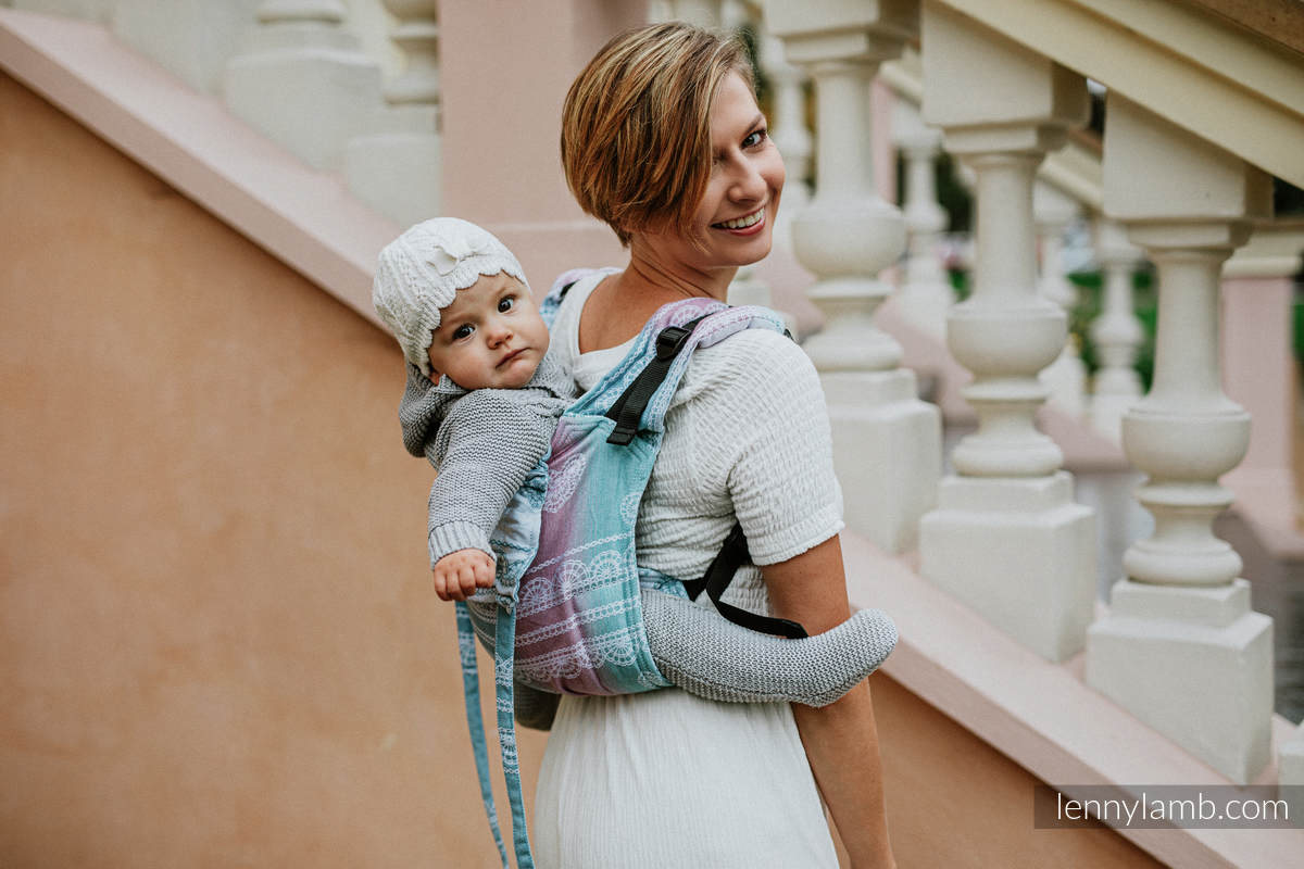 Lenny Buckle Onbuhimo baby carrier, Standard  size, jacquard weave (91% cotton, 9% tencel) - UNICORN LACE #babywearing