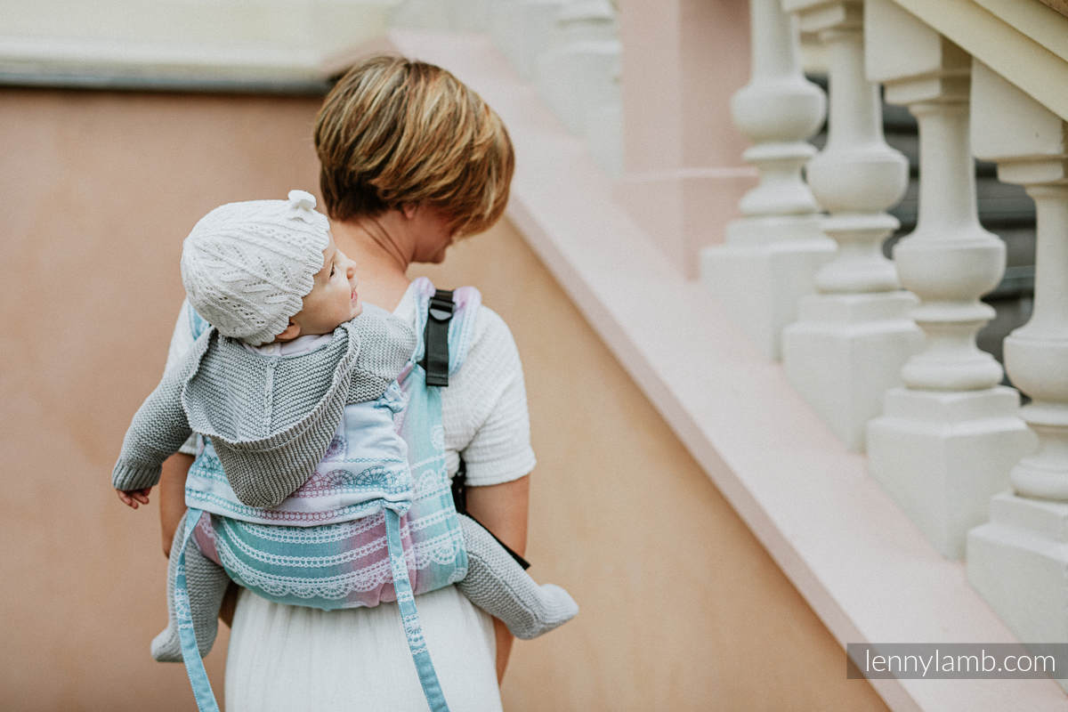 Nosidło Klamrowe ONBUHIMO  z tkaniny żakardowej, (91% bawełna, 9% tencel), rozmiar standard - KORONKA UNICORN #babywearing