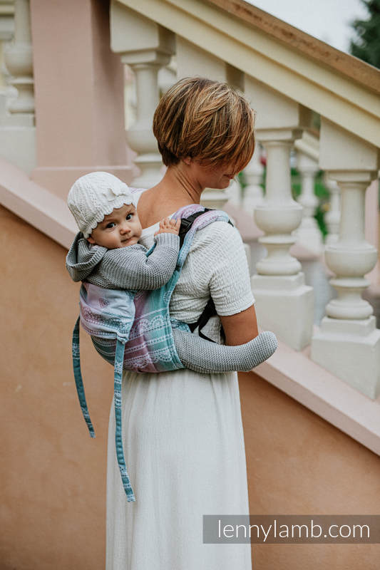 Nosidło Klamrowe ONBUHIMO  z tkaniny żakardowej, (91% bawełna, 9% tencel), rozmiar toddler - KORONKA UNICORN #babywearing