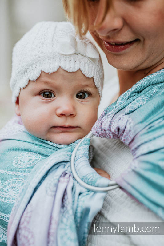 Ringsling, Jacquard Weave, with gathered shoulder (91% cotton, 9% tencel) - UNICORN LACE - standard 1.8m #babywearing