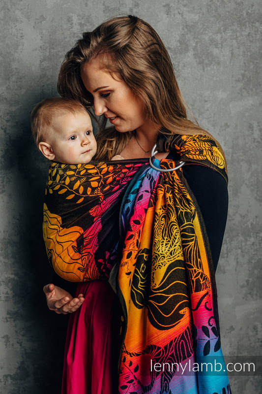 Ringsling, Jacquard Weave (100% cotton), with gathered shoulder - WEAVING CHALLENGE - EMBRACING THE FUTURE - standard 1.8m #babywearing