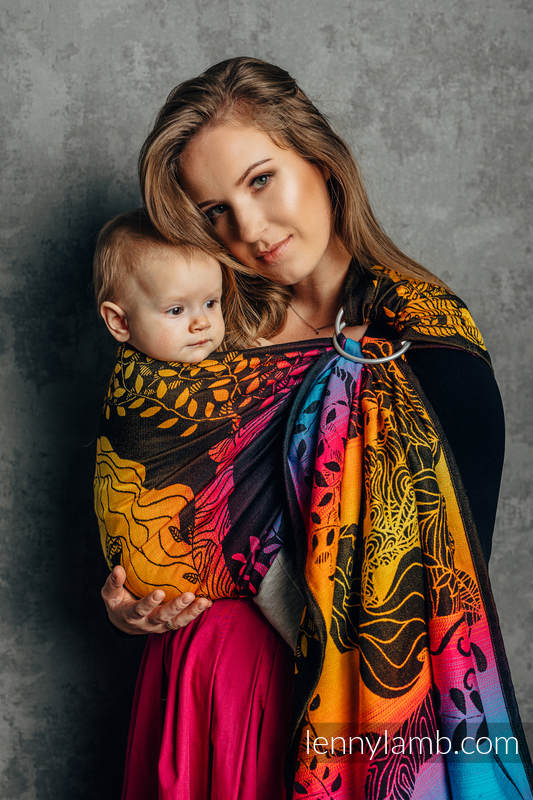 Ringsling, Jacquard Weave (100% cotton), with gathered shoulder - WEAVING CHALLENGE - EMBRACING THE FUTURE - standard 1.8m #babywearing