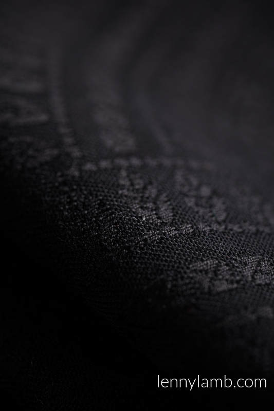 Écharpe, jacquard (59% Coton, 41% Laine mérinos) - PEACOCK'S TAIL - PITCH BLACK - taille XL #babywearing