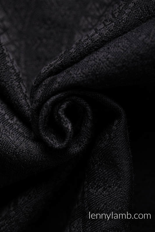 Écharpe, jacquard (59% Coton, 41% Laine mérinos) - PEACOCK'S TAIL - PITCH BLACK - taille XL #babywearing