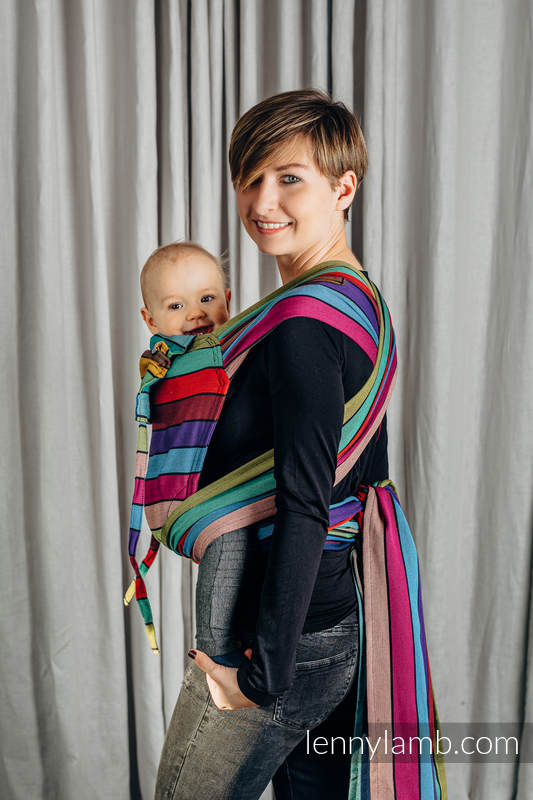 WRAP-TAI carrier Mini, broken-twill weave - 100% cotton - with hood - CAROUSEL OF COLORS #babywearing