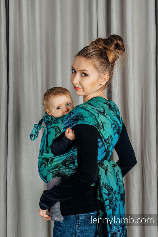 WRAP-TAI portabebé Mini con capucha/ jacquard sarga/100% algodón - JURASSIC PARK #babywearing