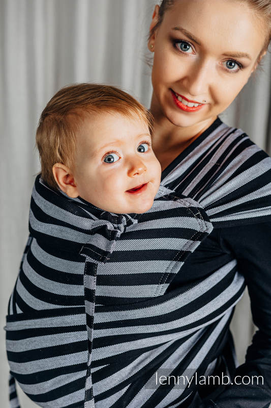 Nosidełko dla dzieci WRAP-TAI MINI, 100 % bawełna skośno-krzyżowa, z kapturkiem - ŚWIATŁA I CIENIE #babywearing