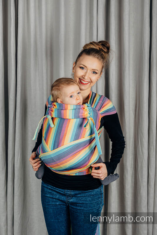 Nosidełko dla dzieci WRAP-TAI MINI, 100 % bawełna skośno-krzyżowa, z kapturkiem, Luna #babywearing