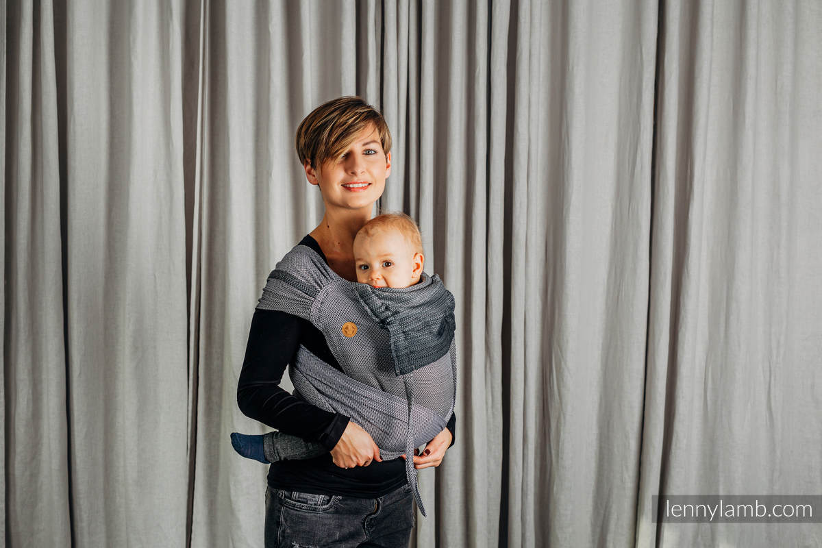 WRAP-TAI portabebé Toddler con capucha/ tejido espiga/100% algodón/ LITTLE HERRINGBONE OMBRE GREY  #babywearing