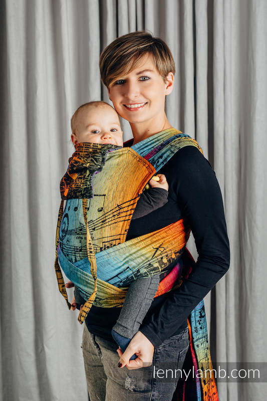 WRAP-TAI portabebé Toddler con capucha/ jacquard sarga/100% algodón/ SYMPHONY RAINBOW DARK #babywearing