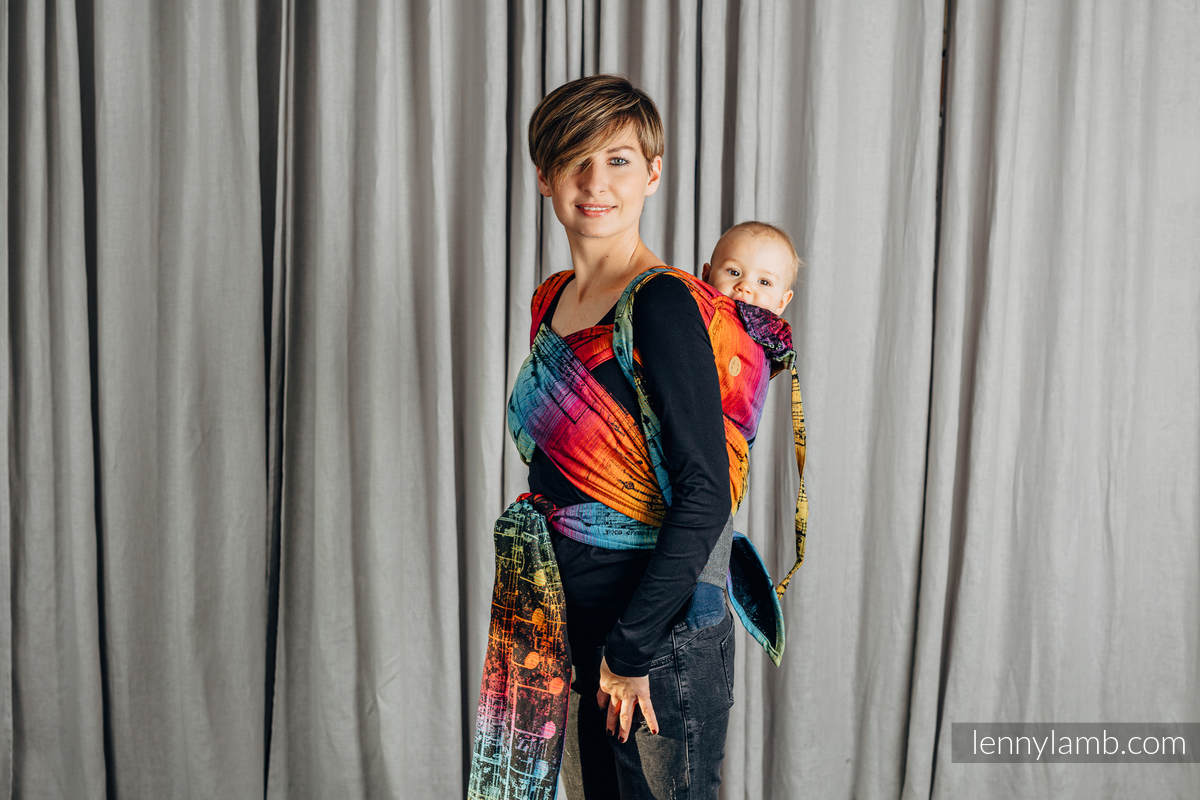 WRAP-TAI carrier Toddler with hood/ jacquard twill / 100% cotton / SYMPHONY RAINBOW DARK #babywearing
