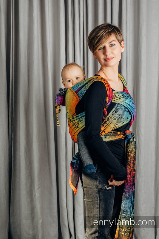 WRAP-TAI portabebé Toddler con capucha/ jacquard sarga/100% algodón/ SYMPHONY RAINBOW DARK #babywearing
