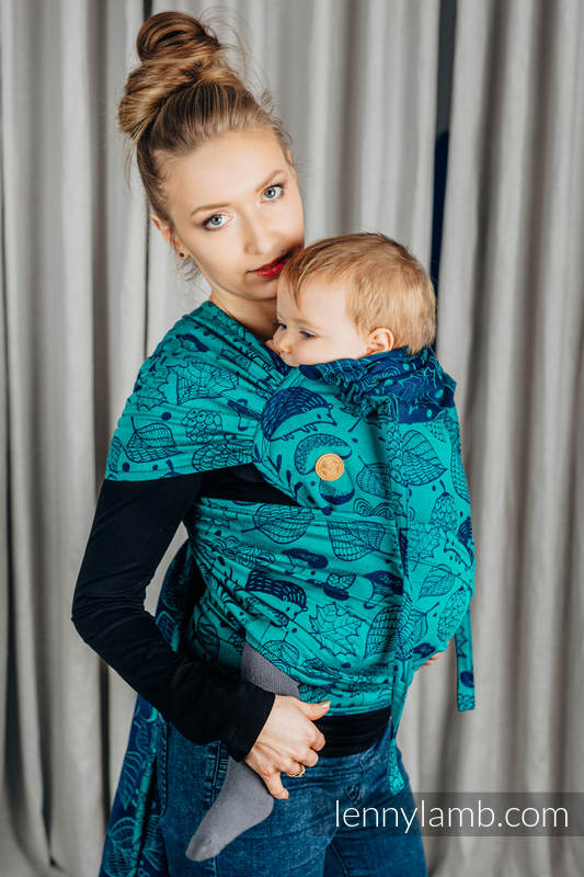 WRAP-TAI portabebé Mini con capucha/ jacquard sarga/100% algodón/ UNDER THE LEAVES #babywearing