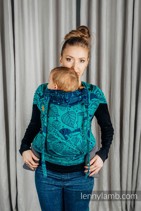 WRAP-TAI portabebé Mini con capucha/ jacquard sarga/100% algodón/ UNDER THE LEAVES #babywearing
