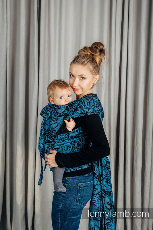 WRAP-TAI Toddler con cappuccio, tessitura jacquard, 100% cotone - CLOCKWORK - PERPETUUM #babywearing