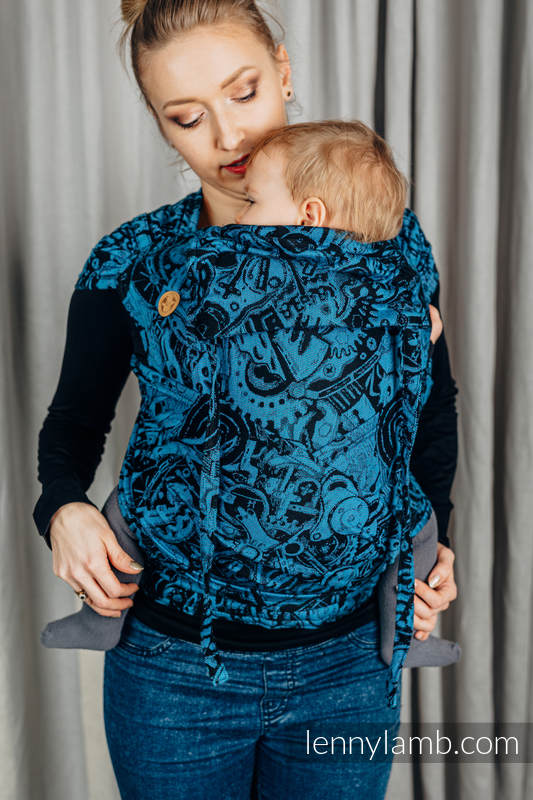 WRAP-TAI portabebé Mini con capucha/ jacquard sarga/100% algodón/ CLOCKWORK PERPETUUM #babywearing