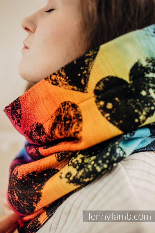 Snood Scarf (100% cotton) - LOVKA RAINBOW DARK & BLACK #babywearing