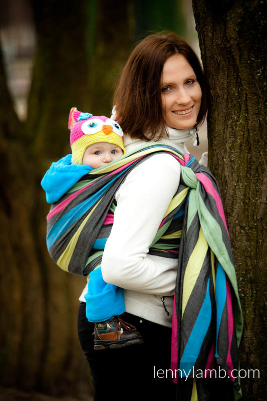 Chusta do noszenia dziecka, tkana splotem skośno-krzyżowym (100% bawełna) - NOC - rozmiar M #babywearing