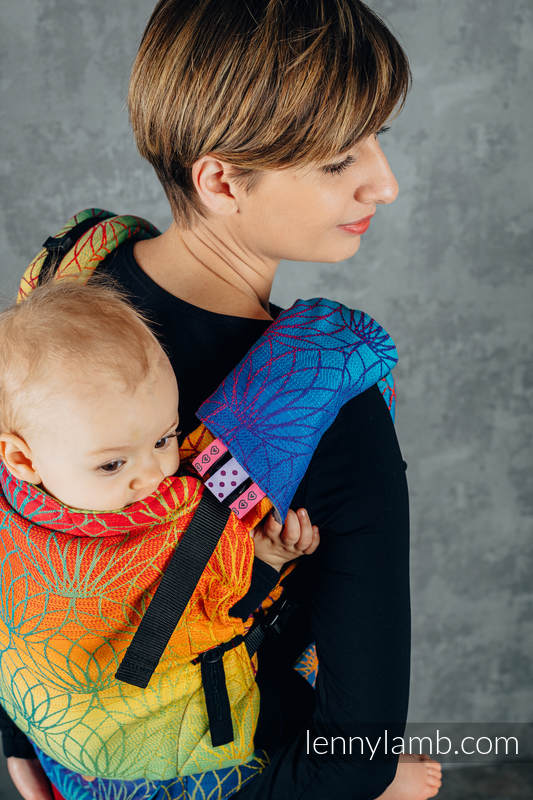 Ensemble protège bretelles et sangles pour capuche (60% coton, 40% polyester) - RAINBOW LOTUS  #babywearing