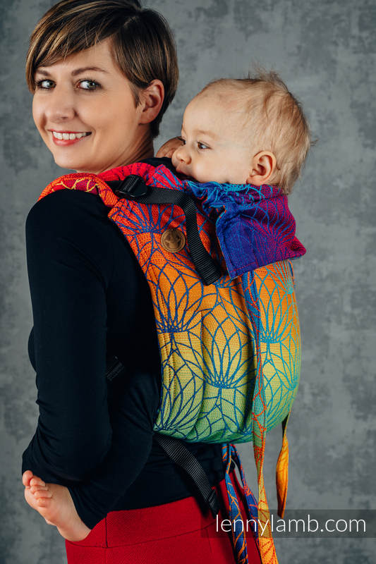 Onbuhimo SAD LennyLamb, talla Toddler, jacquard (100% algodón) - RAINBOW LOTUS  #babywearing