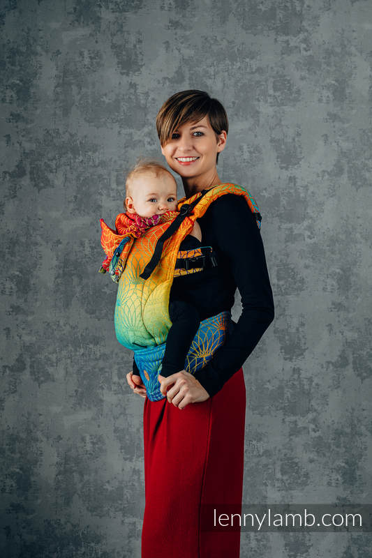 Nosidełko Ergonomiczne LennyGo z tkaniny żakardowej 100% bawełna , Toddler Size - TĘCZOWY LOTOS #babywearing