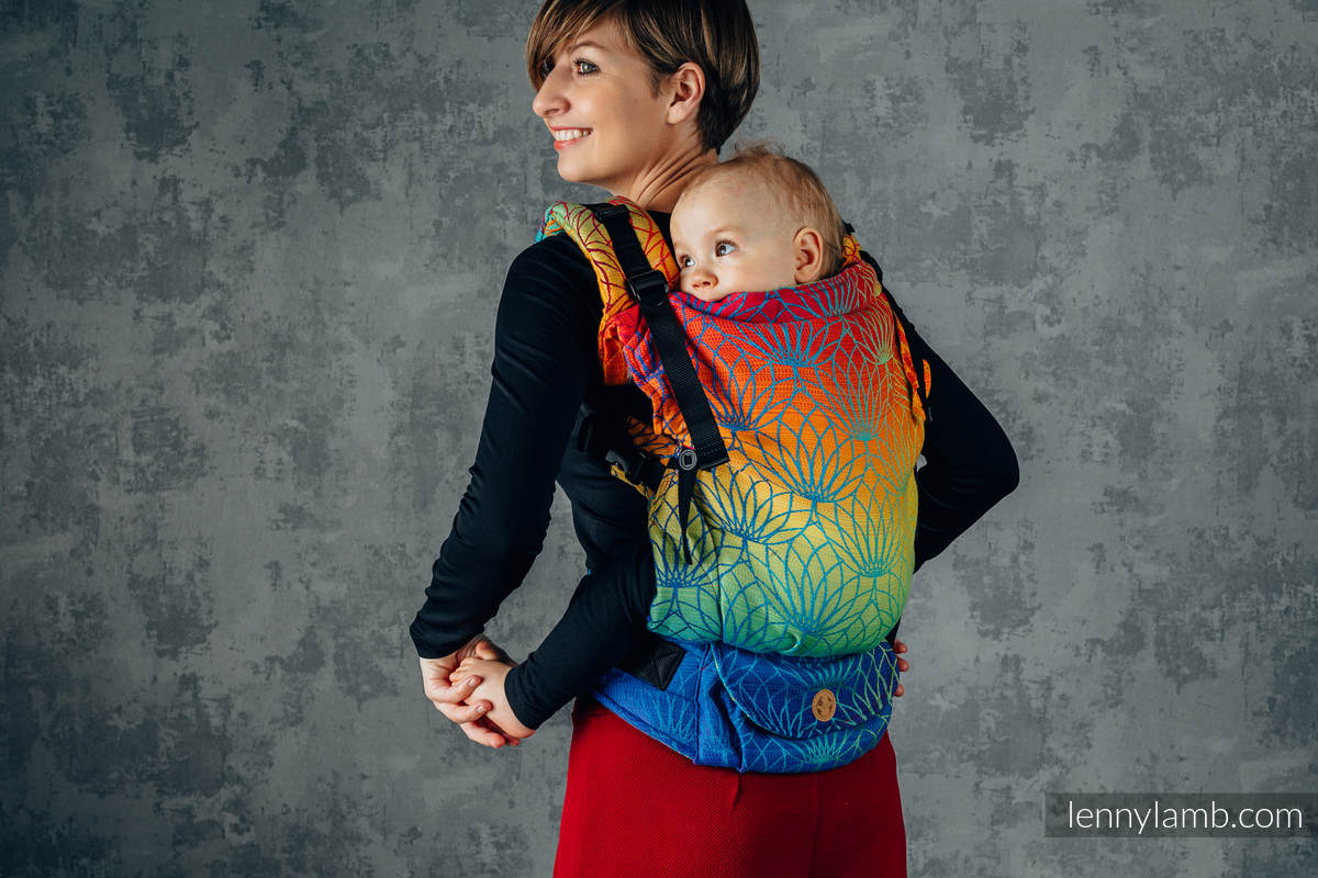 LennyUpGrade Carrier, Standard Size, jacquard weave 100% cotton - RAINBOW LOTUS  #babywearing